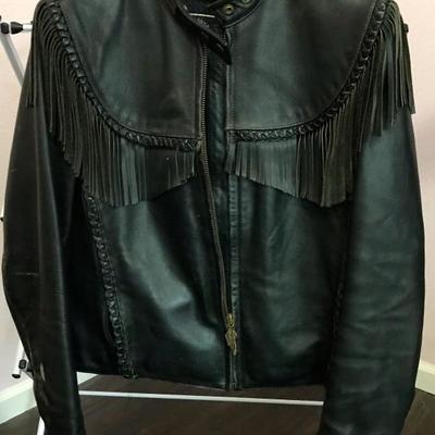 Willie G, Harley Davison Fringed Leather jacket with matching fringed chaps.
