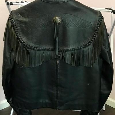 Willie G, Harley Davison Fringed Leather jacket with matching fringed chaps.
