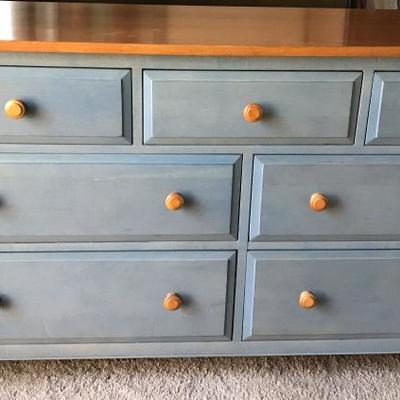 Ethan Allen Dresser. From Country Colors Collection, Stained Blue Denim.
