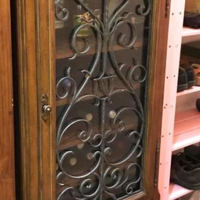 This Beautiful And Functional Ethan Allen Tuscany Wine Cabinet With Hand Forged Iron Grill. Holds 25 Bottles Of Wine With Room At The Top...