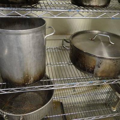 Lot Of Stock Pots And Strainer