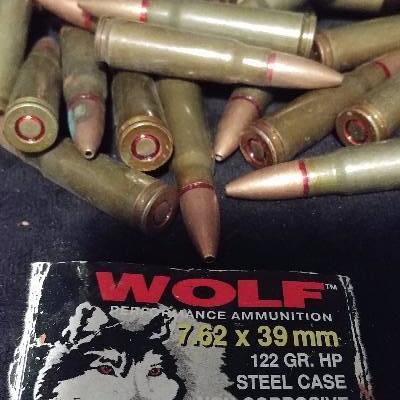 Lot of 36 7.62x39mm Wolf Cartridges