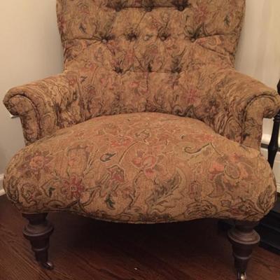 Pair of Lillian August tufted chairs