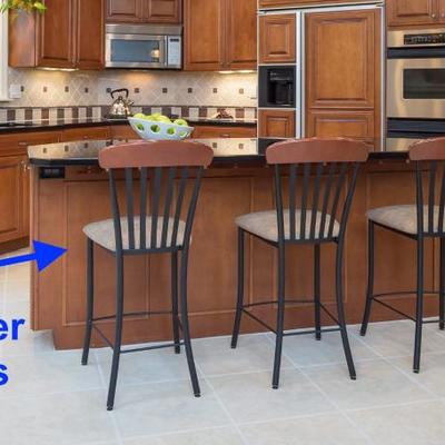 Set of 3 counter stools with matching desk chair.