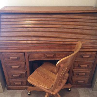 Beautiful oak roll top desk