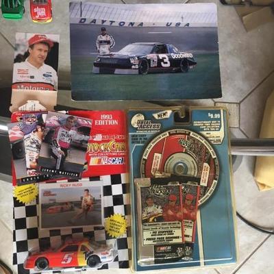 Lot of NASCAR collectibles, 3 card, 3 cars, 1990 Chevrolet Lumina for Dale Earnhardt and more