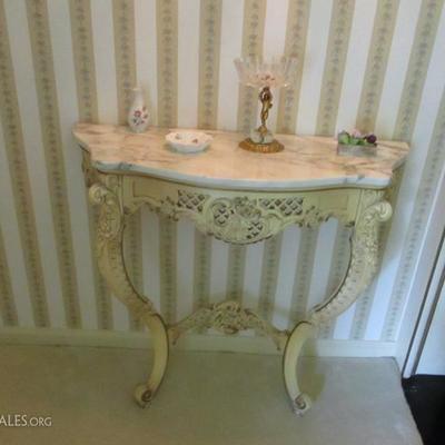 MARBLE TOP ENTRY TABLES AND MIRRORS