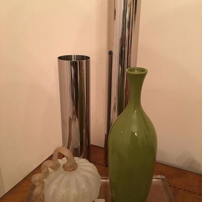 Misc. Glass Pumpkin Decor. Metal Vases. Ceramic Vase. Family Heritage Estate Sales, LLC. New Jersey Estate Sales/ Pennsylvania Estate Sales.