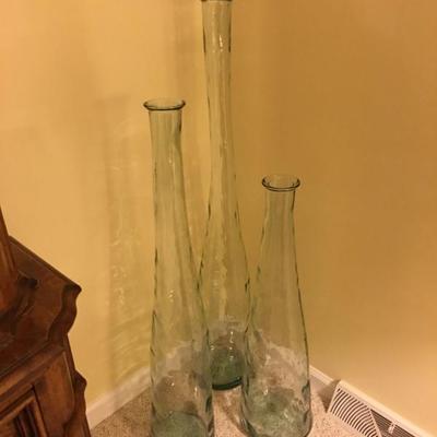 Tall Glass Vases. Various Sizes. Family Heritage Estate Sales, LLC. New Jersey Estate Sales/ Pennsylvania Estate Sales.