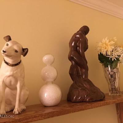 RCA Dog Statue. Floral Decor. Ceramic Vase. Statue of Figures. Family Heritage Estate Sales, LLC. New Jersey Estate Sales/ Pennsylvania...
