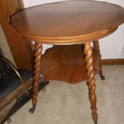 Parlor Table with glass claw feet