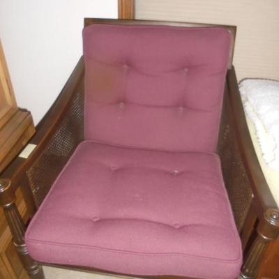 Pair of Caned Upholstered Chairs
