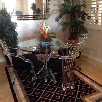 Beautiful lucite chairs and table