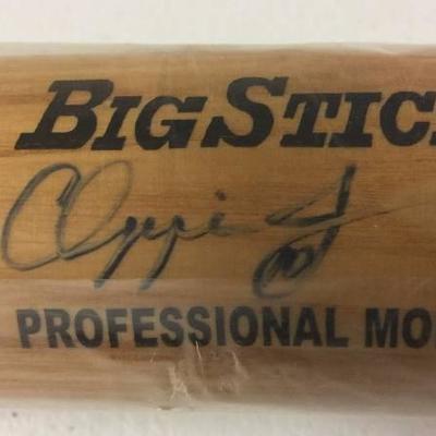 Signed Chipper Jones Full SIzed Baseball Bat Big S ...