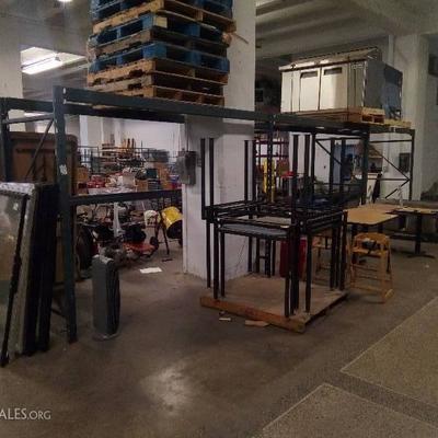 Lot of three sections of pallet racking