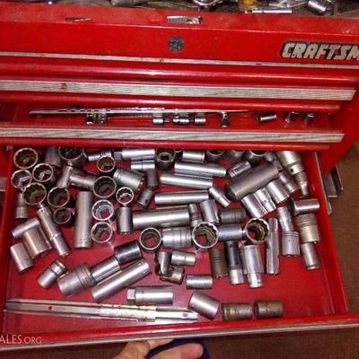 Craftsman toolbox with tools and cart