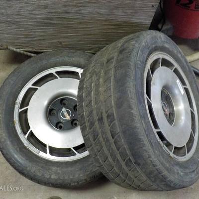 2 Chevy Corvette tires and aluminum wheels