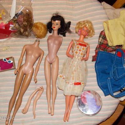 Vintage Barbies and clothing