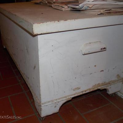 White painted blanket chest