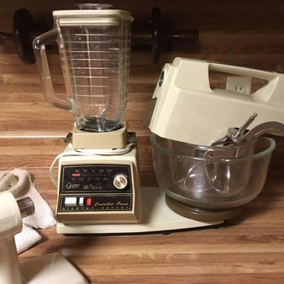 vintage oster combo mixer, food grinder, blinder 