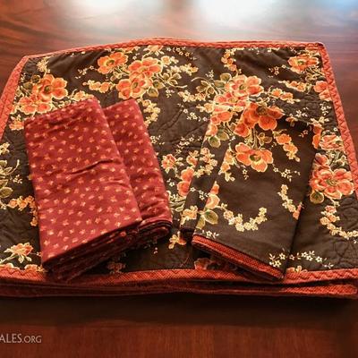 Hand quilted placemats and napkins 