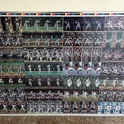 Full & uncut and framed sheets of Chicago Cubs cards