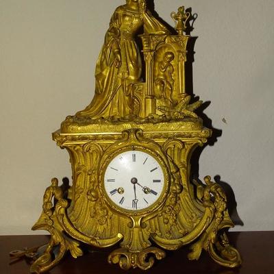 Raingo Freres turn of the century clock, needs slight repair, $795