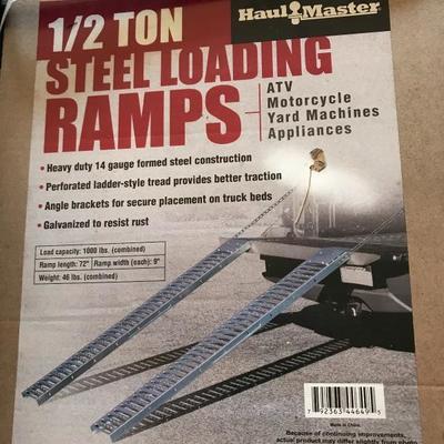 1/2 Ton Steel Loading Ramps, Brand new in box,   have open pair of aluminum as well 