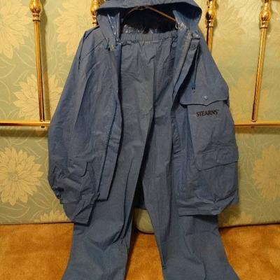 Stearns size Medium blue PVC jacket & pants