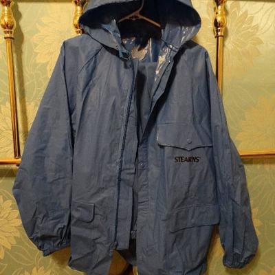Stearns size Medium blue PVC jacket & pants