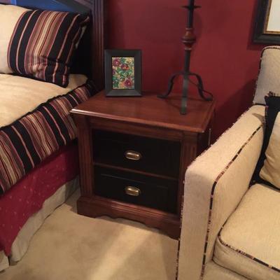 Upstairs bedroom side table and lamp 