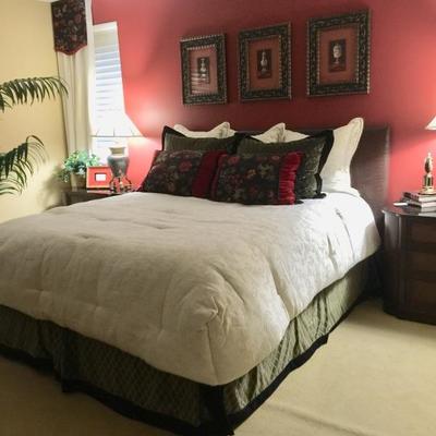 Master bedroom view - newer $3,000 mattress 
Two matching solid end tables 
Two lamps 
Long dresser and mirror absolutely stunning 
All...