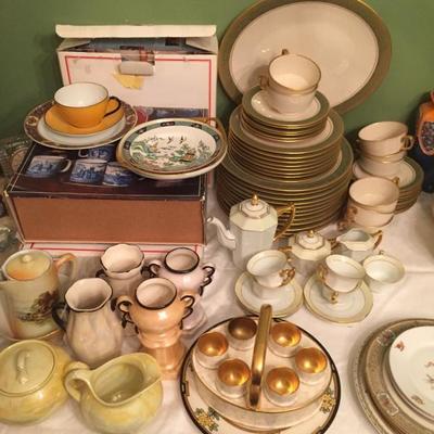 Spode china, lustre ware and franciscan antique gold china
