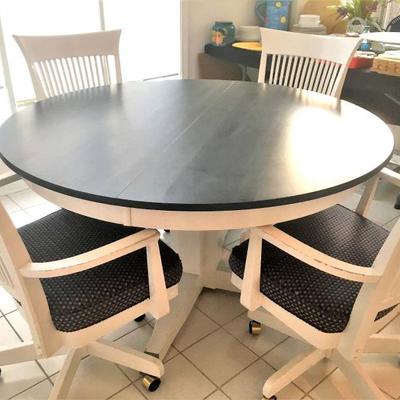 awesome white dining set with gray tabletop