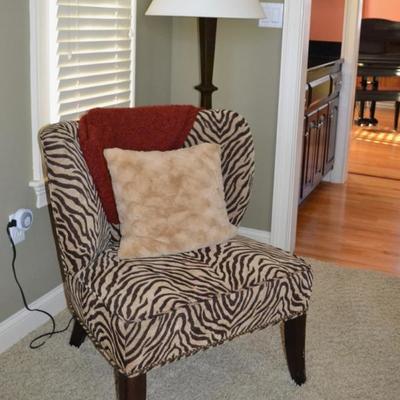 Zebra print side chair