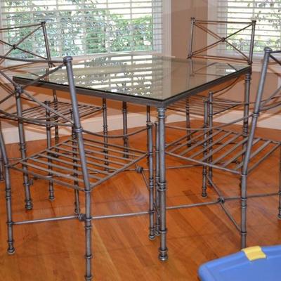Glass top kitchen table and 4 chairs from Pier 1