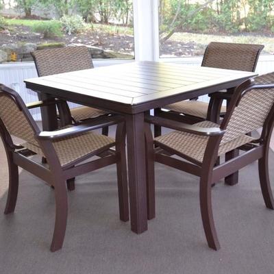 Square patio table and 4 chairs