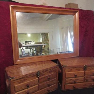 Wooden Chests and Mirror