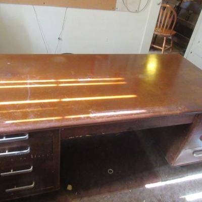 Large vintage wooden desk