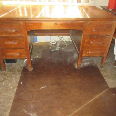 Large vintage wooden desk