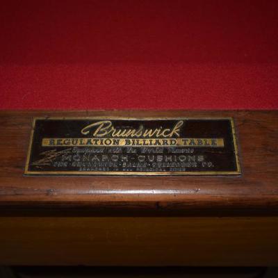 1937 Brunswick bleached mahogany pool table - refinished 