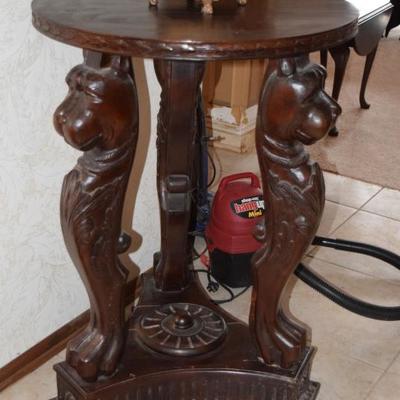 Handcarved accent table 