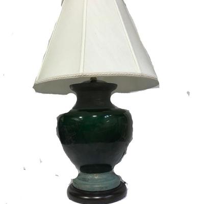 Emerald Green Porcelain Brass Lamp by Wildwood