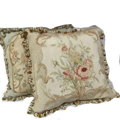 Pair of French Aubusson Pillows