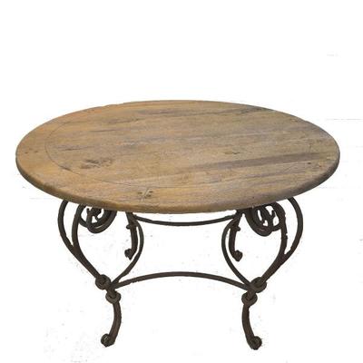 Antique Iron Base Outdoor Table