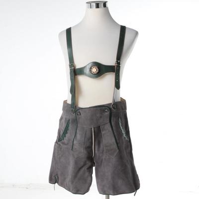 Men's Grey Leather Lederhosen 
https://www.ebth.com/items/7598701-men-s-grey-leather-lederhosen