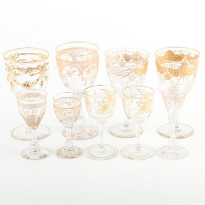 St Louis Gilded Crystal Wine and Cordial Stemware
https://www.ebth.com/items/7388266-st-louis-gilded-crystal-wine-and-cordial-stemware