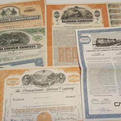 HMT003 Vintage Genuine Railroad Stock Certificates Lot #3
