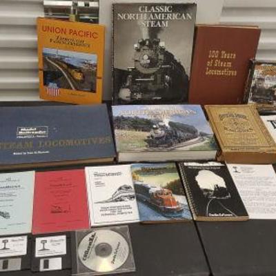 HMT059 Assortment of Railroad, Train Books, Mags & Computer Programs
