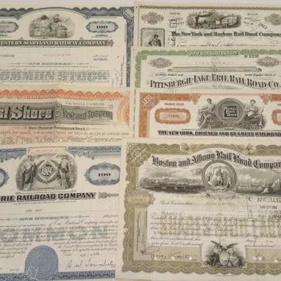 HMT002 Vintage Genuine Railroad Stock Certificates Lot #2
